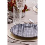 Karaca Stoneware 24 Parça 6 Kişilik Mavi Desenli Yuvarlak Yemek Takımı - Görsel 5