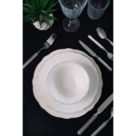 Tabak Evi Porselen Ilay Yemek Takımı Platin Yaldızlı 6 Kişilik 24 Parça - Görsel 2