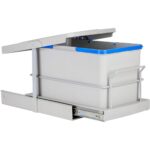 Pyramith P9158 Teleskopik Raylı Kısa Çöp Kovası 16 Litre Gri