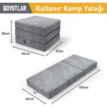 Haegs Katlanır Yatak, Kamp Yatağı, Kamp Yatak Matı, Çocuk Yatağı, 22 Dens - 155X65X10 cm - Gri - Görsel 2