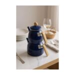 Bambum Sultan - Bambu Kulplu Çaydanlık Takımı Lacivert