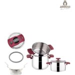 Amboss Cook Master 7 Parça Çok Fonksiyonlu Paslanmaz Çelik Buharlı Düdüklü Tencere Seti