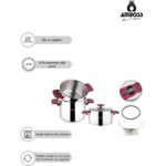 Amboss Cook Master 7 Parça Çok Fonksiyonlu Paslanmaz Çelik Buharlı Düdüklü Tencere Seti - Görsel 2