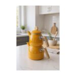 Bambum Sultan - Bambu Kulplu Çaydanlık Takımı Hardal