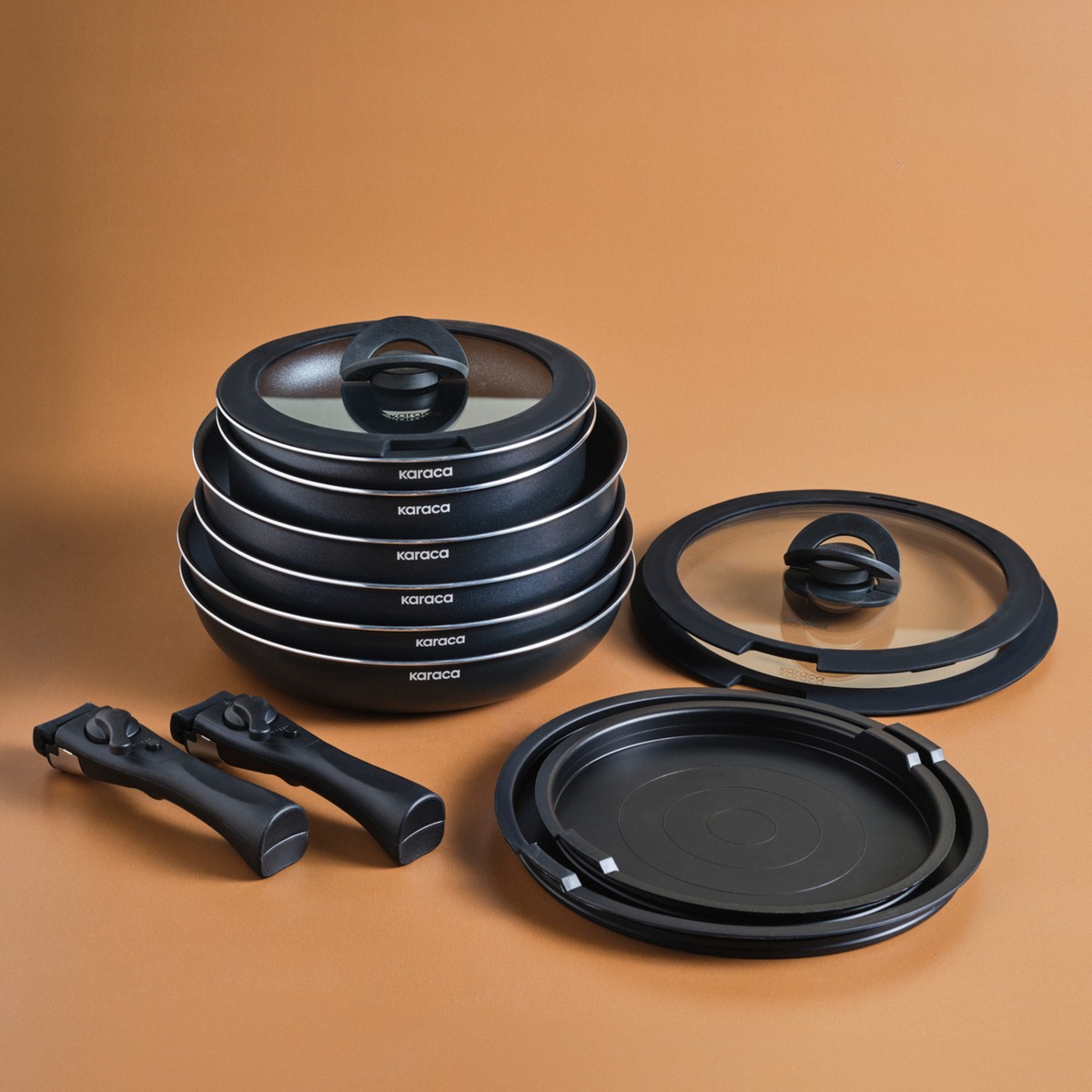 110001153253452-1.jpg Karaca Biodiamond Easy Clip Çıkarılabilir Saplı İndüksiyon Tabanlı 13 Parça Tencere / Tava Seti - Görsel 1