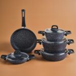 Karaca Bio Granit Blue Stone 9 Parça Tencere Seti