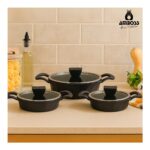 Amboss Vento 6 Parça Yanmaz Yapışmaz Titanyum Kaplama Sahan Seti 18-20-22 cm