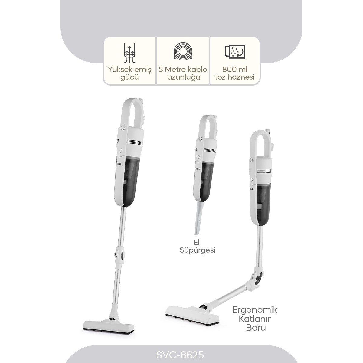 110001154570933.jpg Sinbo SVC-8625 Elektrikli Süpürge - Görsel 1