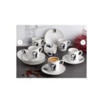 6 Kişilik Atatürk Temalı Porselen Kahve Fincan Takımı