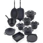 Xsay Taç Valeriya 16 Parça Döküm Kapak Set Siyah TAÇ-8044