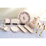 Sudedi Home Glore Botanica 32 Parça 6 Kişilik Altın Yaldızlı Seramik Kahvaltı Takımı - Görsel 2