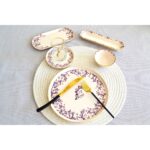 Sudedi Home Glore Botanica 32 Parça 6 Kişilik Altın Yaldızlı Seramik Kahvaltı Takımı - Görsel 4