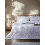 English Home Leaf Dream Kolay Ütülenir Tek Kişilik Nevresim Takımı 160X220 cm Mavi