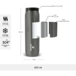 Karaca Rimo Sızdırmaz Çelik Termos 600 ml Antrasit - Görsel 2