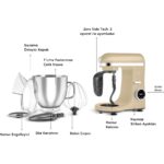 Karaca Mastermaid Chef Ultra D2000W Dijital Ekranlı Hamur Yoğurma Makinesi Mineral Gold 7l - Görsel 3