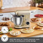 Karaca Mastermaid Chef Ultra D2000W Dijital Ekranlı Hamur Yoğurma Makinesi Mineral Gold 7l - Görsel 4
