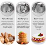 Karaca Mastermaid Chef Ultra D2000W Dijital Ekranlı Hamur Yoğurma Makinesi Mineral Gold 7l - Görsel 5