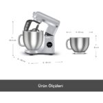 Karaca Mastermaid Chef Ultra D2000W Dijital Ekranlı Hamur Yoğurma Makinesi Silver 7 L - Görsel 2