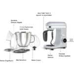 Karaca Mastermaid Chef Ultra D2000W Dijital Ekranlı Hamur Yoğurma Makinesi Silver 7 L - Görsel 3