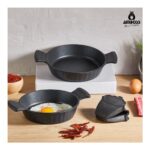 Amboss Kuvars 2 Parça Döküm Titanyum Kaplama Sahan Seti 18 - 20 cm