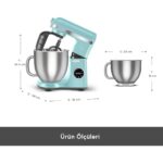 Karaca Mastermaid Chef Ultra D2000W Dijital Ekranlı Hamur Yoğurma Makinesi Tiffany 7 L - Görsel 2