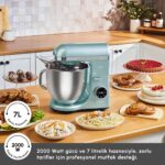 Karaca Mastermaid Chef Ultra D2000W Dijital Ekranlı Hamur Yoğurma Makinesi Tiffany 7 L - Görsel 4