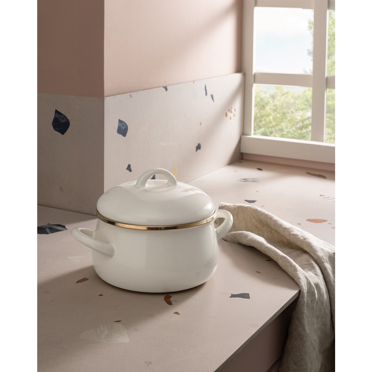 110001167401854.jpg Madame Coco Montferry Tencere - Beyaz - 16 cm - Görsel 1