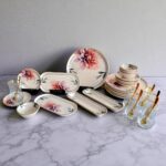 Sudedi Home Glore Asya Charlotte 32 Parça 6 Kişilik Altın Yaldızlı Seramik Kahvaltı Takımı - Görsel 2