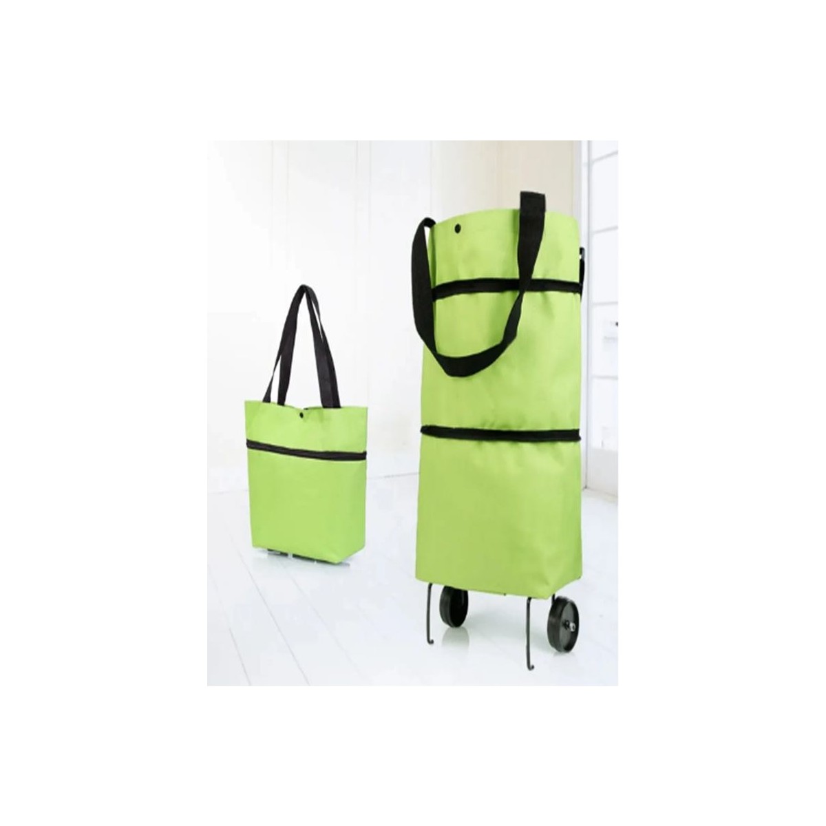 110001169102323.jpg Renetic Çok Amaçlı Pratik Taşınabilir Bölmeli Tekerlekli Katlanabilir Pazar Alışveriş Arabası Çantası - Görsel 1