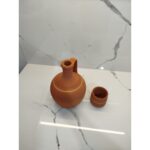 Cappadocia Family Store Dolap Boy El Yapımı Kahverengi Toprak Su Testisi (2 Litre) Buzdolabı Boyutuna Uygun (22 Cm) Bardak Hediyeli - Görsel 3