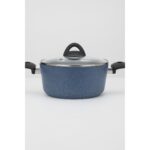 YUNUSOĞLU HOME 7 Parça Almeria Gri Granit Dik Tencere ve Tava Seti – 20 cm 2.5l, 24 cm 4.5l, 26 cm 3l, 26 cm Tava - Görsel 5