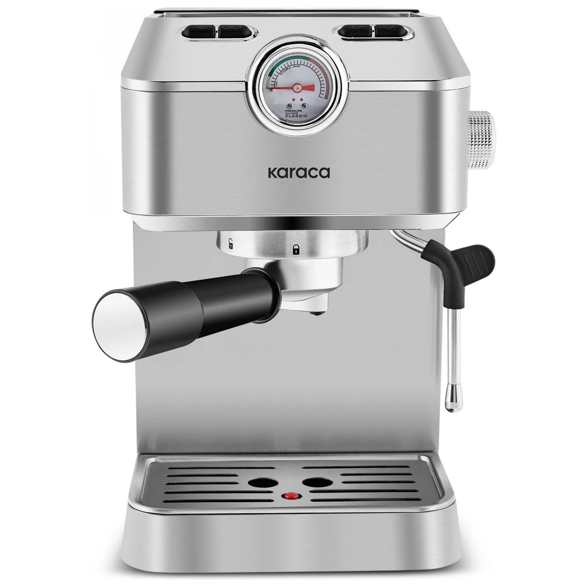 110001170174516.jpg Karaca Coffee Art 1101 Süt Köpürtücülü, 20 Bar Basınçlı, Espresso, Latte, Cappuccino, Americano Makinesi 1,5l Inox - Görsel 1