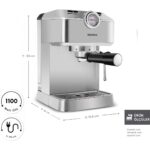 Karaca Coffee Art 1101 Süt Köpürtücülü, 20 Bar Basınçlı, Espresso, Latte, Cappuccino, Americano Makinesi 1,5l Inox - Görsel 2