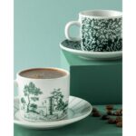 English Home Dear Porselen 2'li Kahve Fincan Takımı 80 ml Koyu Yeşil - Görsel 2