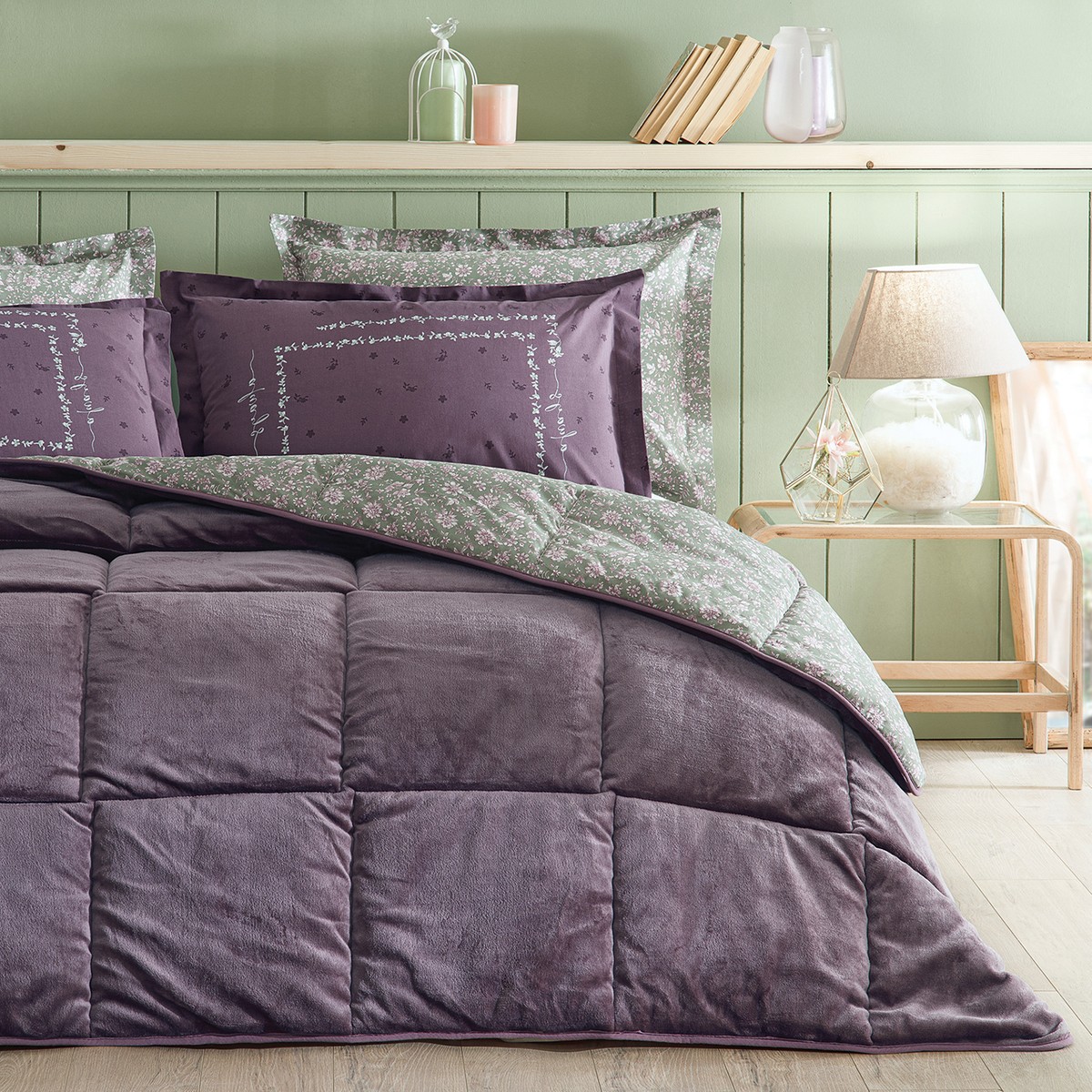 110001171712936.jpg Puffy Lela Tek Kişilik Threefy Uyku Seti - Kül Moru - Görsel 1