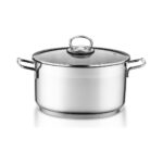 Hascevher Anett Çelik Derin Tencere 18 x 14 cm Cam Kapaklı