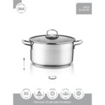 Hascevher Anett Çelik Derin Tencere 18 x 14 cm Cam Kapaklı - Görsel 2