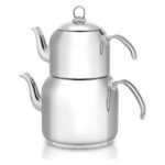 Hascevher Enzo Maxi Aile Boy Çaydanlık 2 lt Paslanmaz Çelik Modern Tasarım - Görsel 2