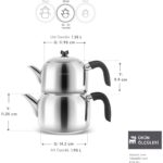 Karaca Laris Midi Boy Indüksiyon Tabanlı Çaydanlık Takımı Siyah - Görsel 2