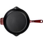 Lava Döküm Yuvarlak Kızartma Tavası Döküm Demir Yekpare Saplı. ÇAP(Ø)28CM-BORDO - Görsel 3