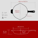 Lava Döküm Yuvarlak Kızartma Tavası Döküm Demir Yekpare Saplı. ÇAP(Ø)28CM-BORDO - Görsel 5