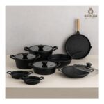 Amboss Mihfer 12 Parça Döküm Tencere Sahan Tava Çeyiz Seti