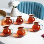 Perotti Keyfi Ala 6'lı Desensiz Borosilikat Cam Kulplu Şeffaf Çay Bardağı Modern Tasarım