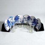 Türk Motifli 6'lı Mavi Porselen Tabaklı Çay Bardağı Takımı - Sudedi Home - Görsel 3