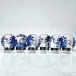 Türk Motifli 6'lı Mavi Porselen Tabaklı Çay Bardağı Takımı - Sudedi Home - Görsel 4