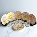 Altın Varaklı ve Desenli 6'lı Porselen Tabaklı Çay Bardağı Takımı - Sudedi Home - Görsel 2