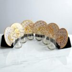 Altın Varaklı ve Desenli 6'lı Porselen Tabaklı Çay Bardağı Takımı - Sudedi Home - Görsel 3