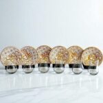 Altın Varaklı ve Desenli 6'lı Porselen Tabaklı Çay Bardağı Takımı - Sudedi Home - Görsel 4