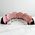 Pembe Geometrik Desenli 6'lı Cam Tabaklı Çay Bardağı Takımı - Sudedi Home - Görsel 3