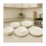 Altun Home 24 Parça Beyaz Porselen Yemek Takımı -Tırtıklı Lüx Seri 6 Kişilik - Görsel 2